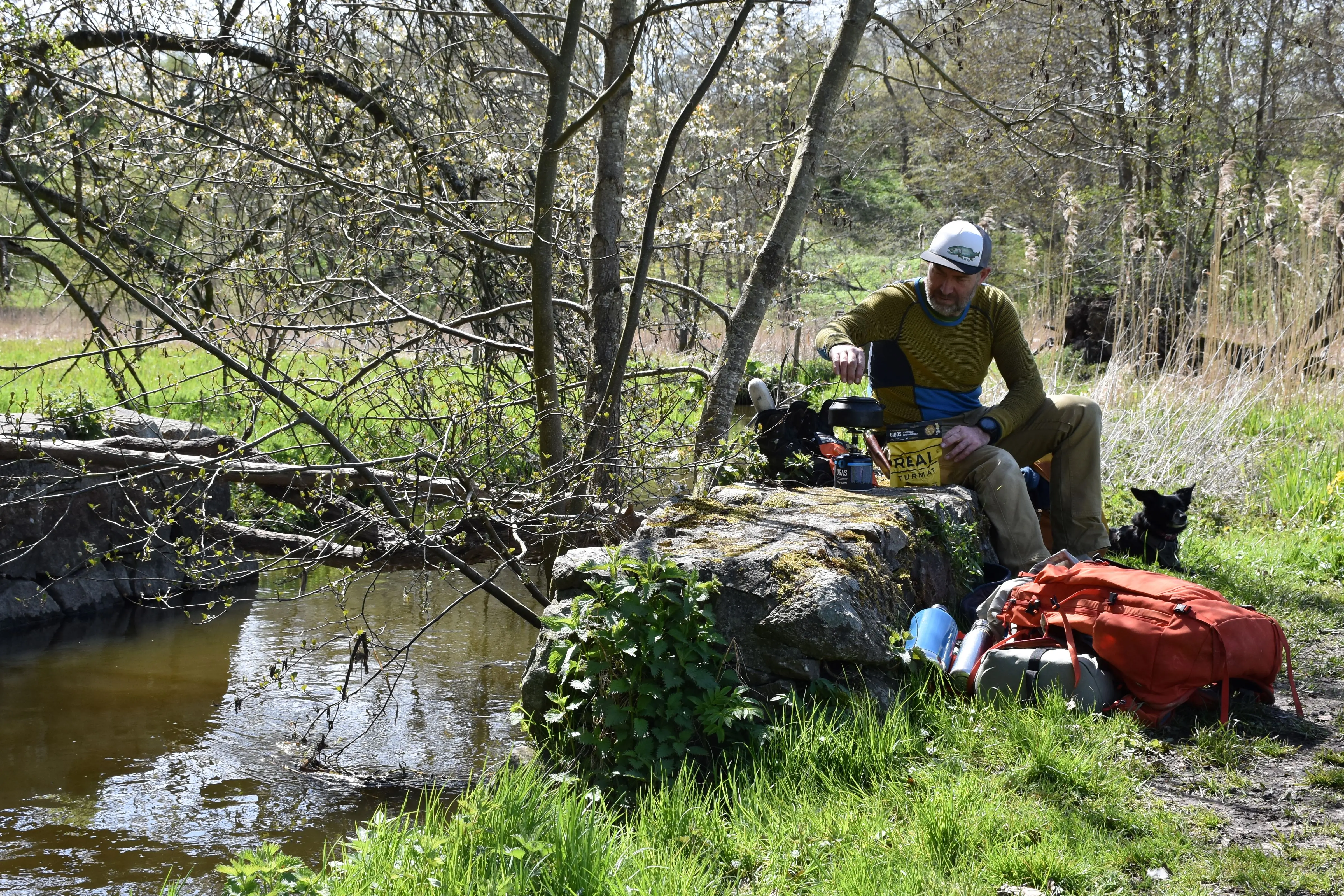 Frokostpause p&aring; den Sydfynske &Oslash;havssti i Syltemade &Aring;dal.